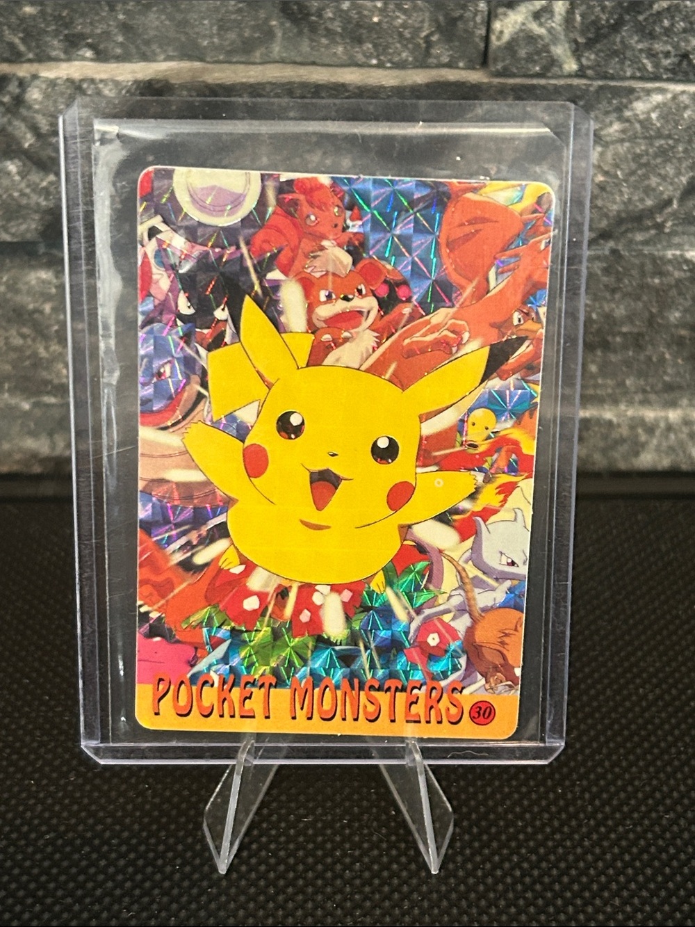 Vintage Pikachu Friends #30 & Mew #34  Prism Vending Machine Sticker Card